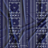 Navy Blue White Geometrical Lines Printed Designer Fabric For Shirt